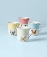 Lenox Butterfly Meadow 12 oz. Porcelain Mugs, Set of 4