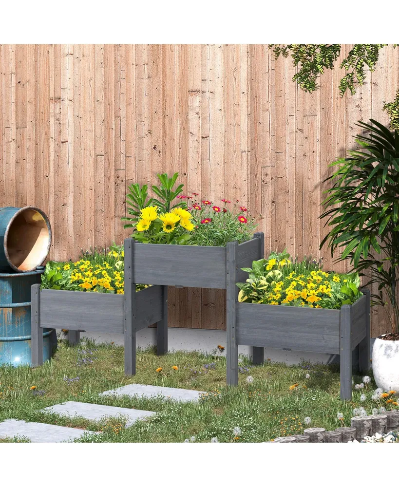 Tier Raised Garden Bed Freestanding Planter Box for Vegetables Herbs