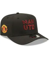 Men's New Era Black Manchester United Weave Overlay 9FIFTY Snapback Hat