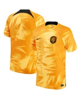 Big Boys Nike Orange Netherlands National Team 2022/23 Home Breathe Stadium Replica Blank Jersey
