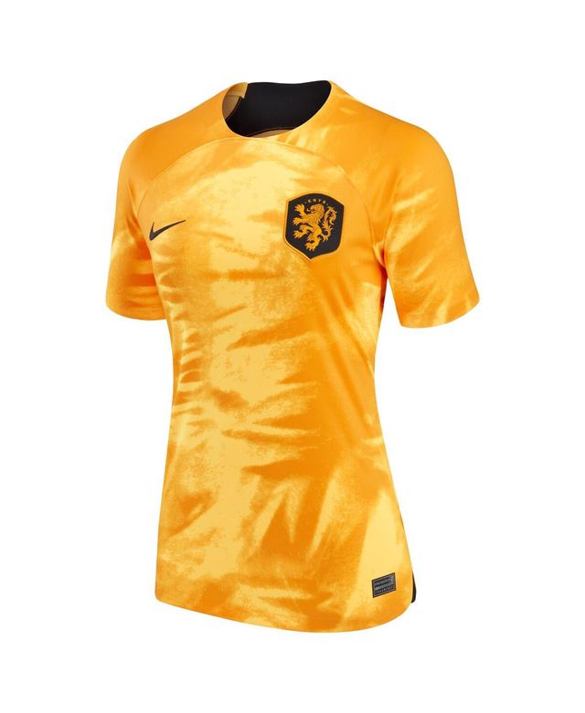 Women's Nike Orange Netherlands National Team 2022/23 Home Breathe Stadium Replica Blank Jersey