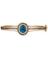 Le Vian London Blue Topaz (4 ct. t.w.) & Diamond (2-1/4 ct. t.w.) Bangle Bracelet in 14k Rose Gold