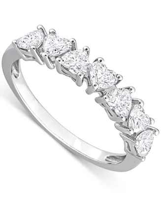 Diamond Heart-Cut Anniversary Band (1 ct. t.w.) 14k White Gold