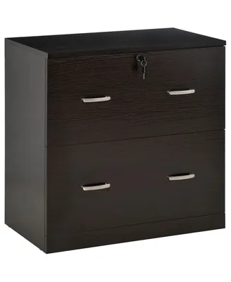 Vinsetto Office File Cabinet w/2 Drawers, Lock & Keys for A4 Papers