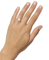 Giani Bernini Cubic Zirconia Oval Halo Ring in Gold-Plated Sterling Silver, Created for Macy's