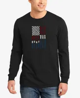 La Pop Art Men's Support Our Troops Word Long Sleeves T-shirt