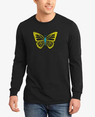 La Pop Art Men's Butterfly Word Long Sleeves T-shirt