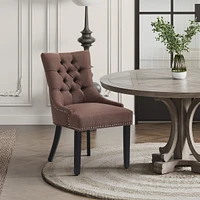 WestinTrends Upholstered Wingback Button Tufted Dining Chair