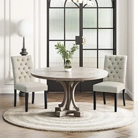 WestinTrends Upholstered Button Tufted Dining Side Chair Set of 2