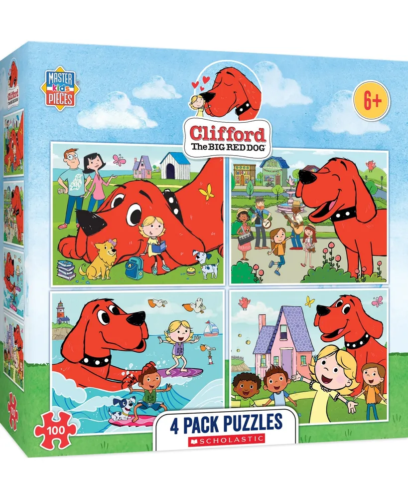 Masterpieces Kids Puzzle Set - Clifford 4-Pack 100 Piece Jigsaw Puzzles