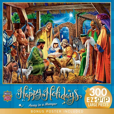 Masterpieces Happy Holidays - Away in a Manger 300 Piece Ez Grip Puzzle