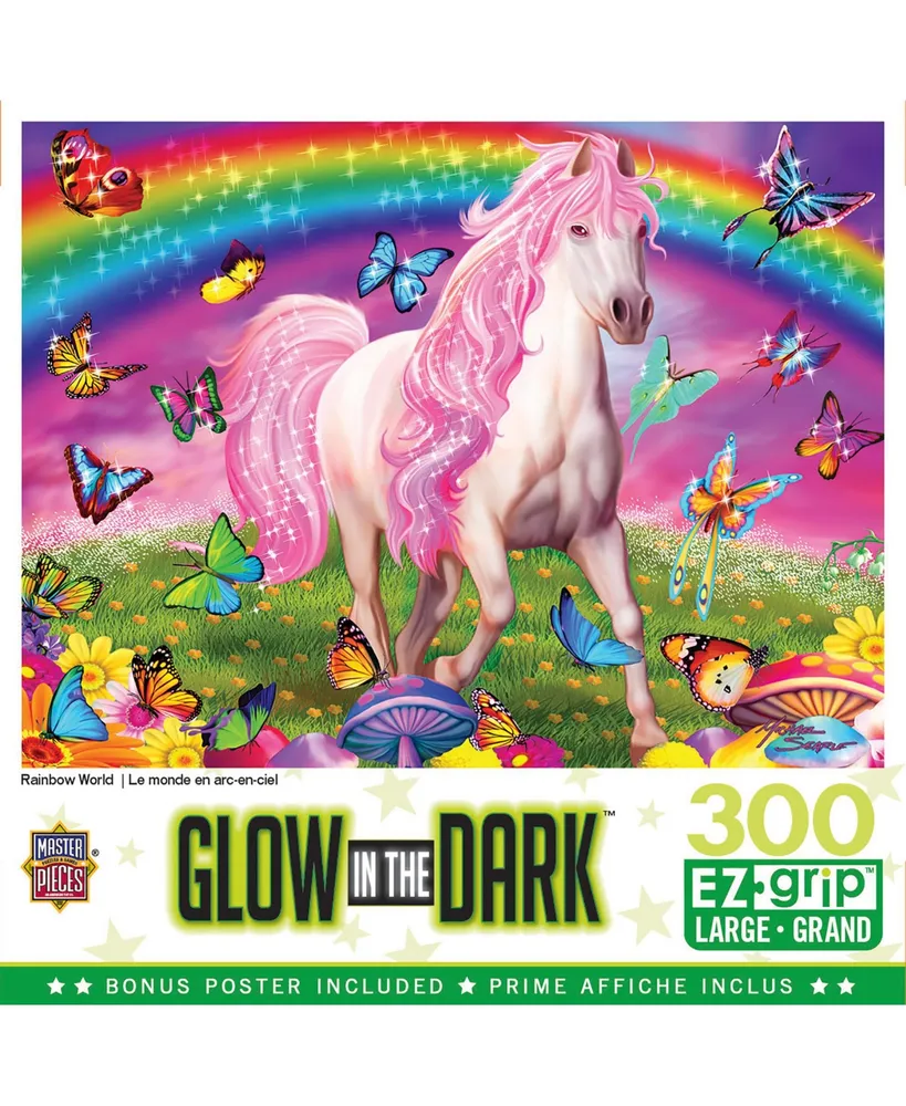 Masterpieces Glow in the Dark - Rainbow World 300 Piece Ez Grip Puzzle