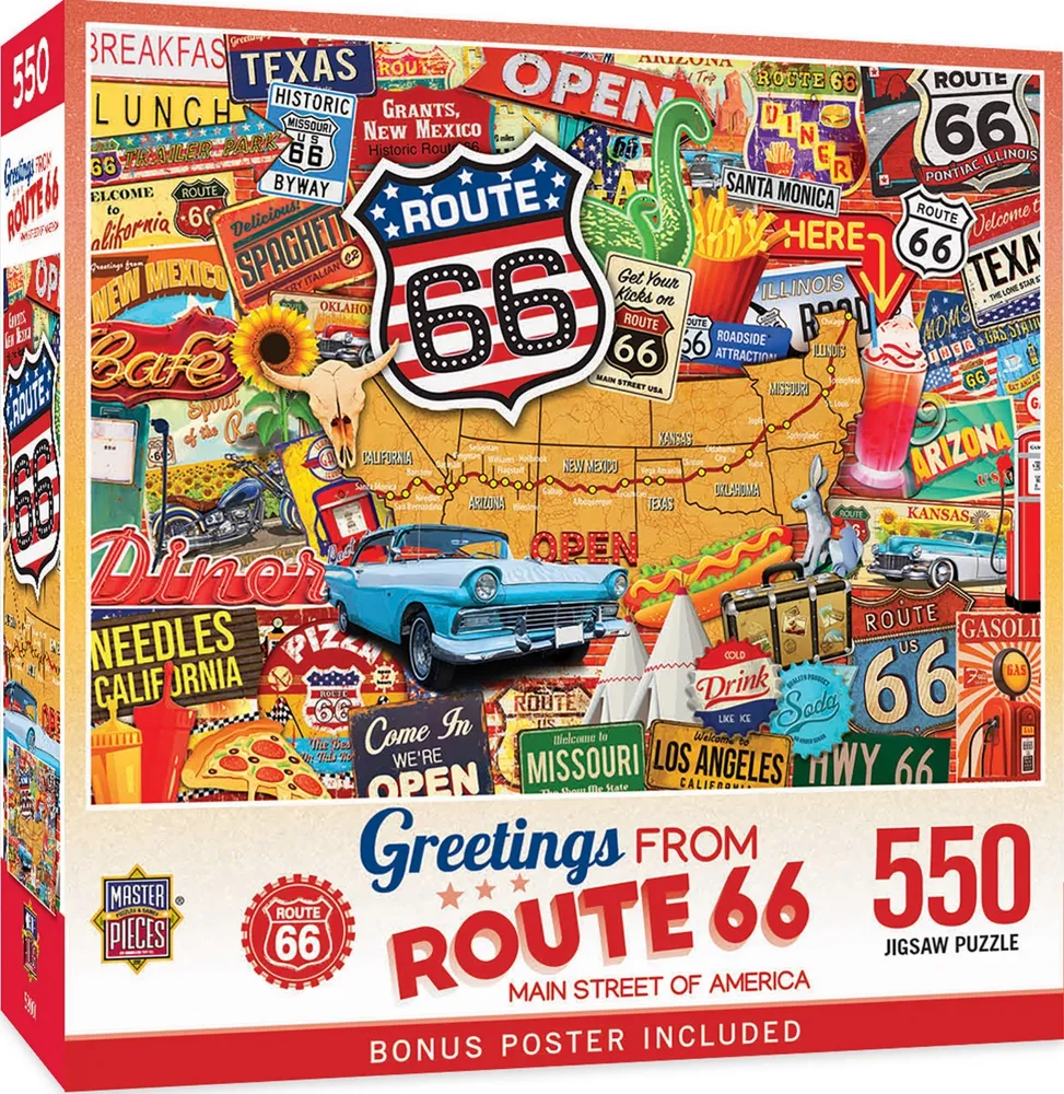 Masterpieces Greetings From Route 66 - 550 Piece Jigsaw Puzzle