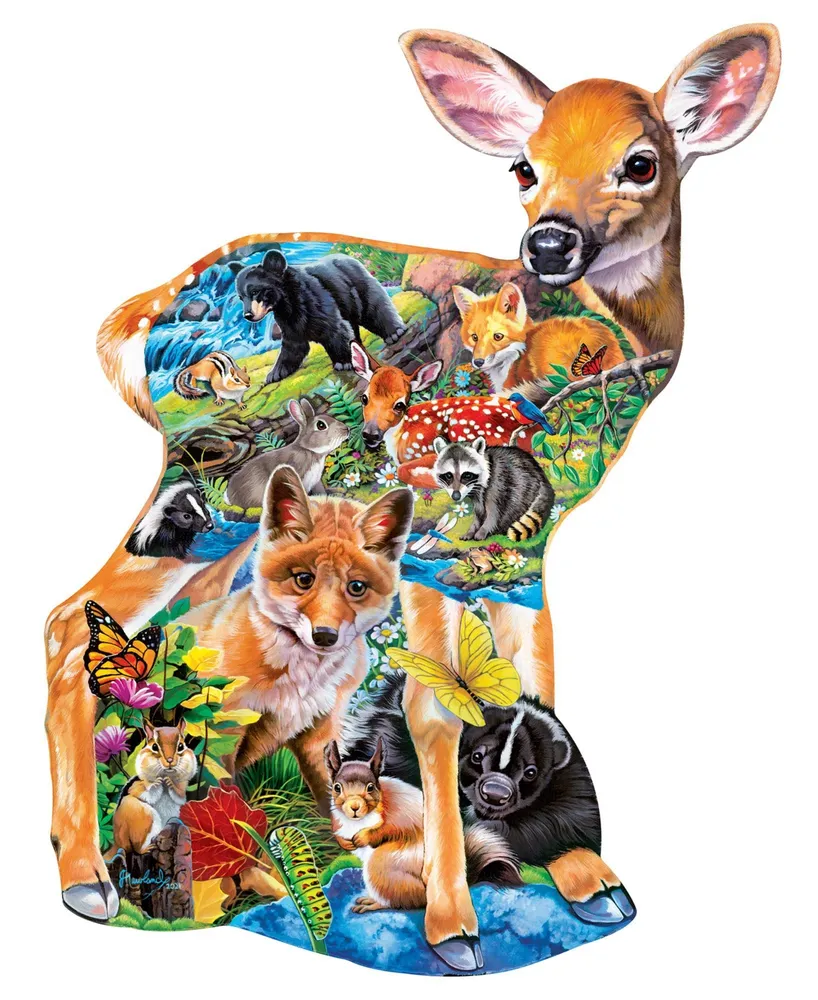 Masterpieces Shapes - Fawn Friends 500 Piece Jigsaw Puzzle for Adults
