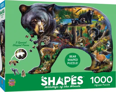 Masterpieces Contours - Wildlife of the Woods 1000 Piece Shaped Jigsaw Puzzle