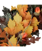 Autumn Harvest Artificial Leaves Wreath Unlit, 20"