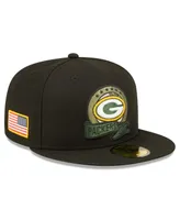 Men's New Era Black Green Bay Packers 2022 Salute To Service 59FIFTY Fitted Hat