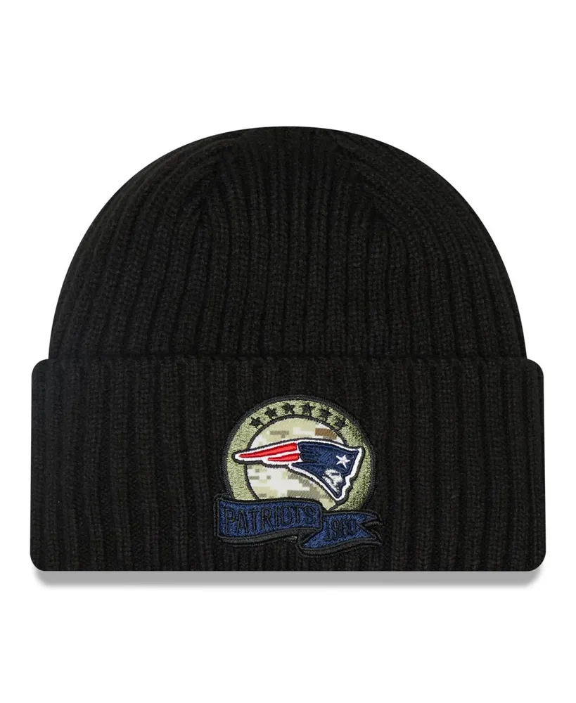 Men's New Era Black New England Patriots 2022 Salute To Service Knit Hat