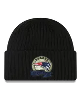 Men's New Era Black New England Patriots 2022 Salute To Service Knit Hat