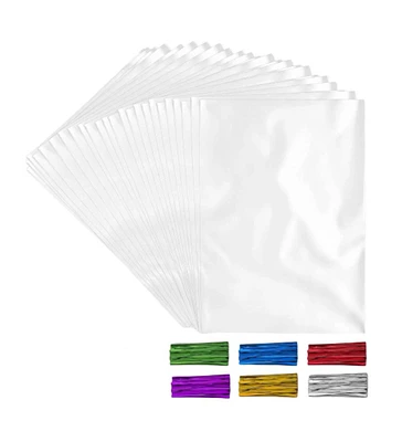 4 x 6 Inches Clear Cellophane Candy Bags With Ties - 200 Piece