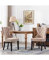 WestinTrends Velvet Upholstered Tufted Dining Chairs Set of