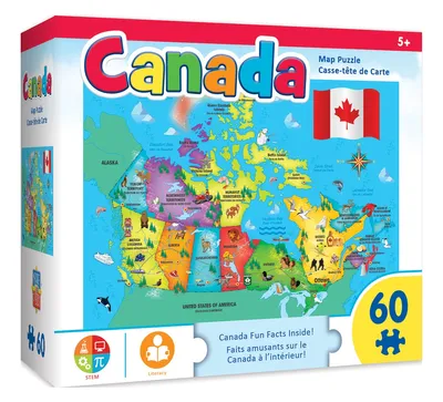 Masterpieces Explorers - Canada Map 60 Piece Jigsaw Puzzle for Kids