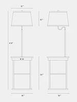 Brightech Madison 56" Led Table and Lamp Combo with Usb Port Outlet