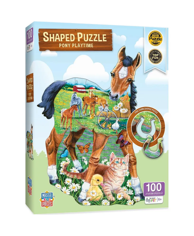 Masterpieces Pony Playtime - 100 Piece Shaped Jigsaw Puzzle