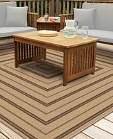 Liora Manne' Sahara Multi Border 7'10" x Square Outdoor Area Rug