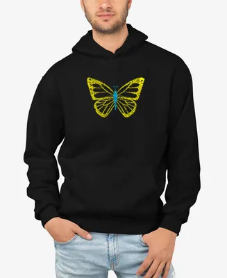 La Pop Art Men's Butterfly Word Hooded Sweatshirt
