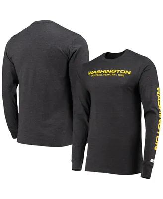 Men's Starter Heathered Charcoal Washington Football Team Halftime Long Sleeve T-shirt