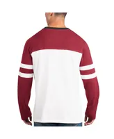 Men's Starter Cardinal, White Arizona Cardinals Halftime Long Sleeve T-shirt