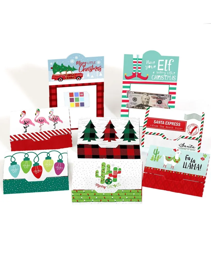 Big Dot of Happiness Assorted Red & Green Holiday - Money & Gift Card Nifty  Gifty Card Holders - 8 Ct