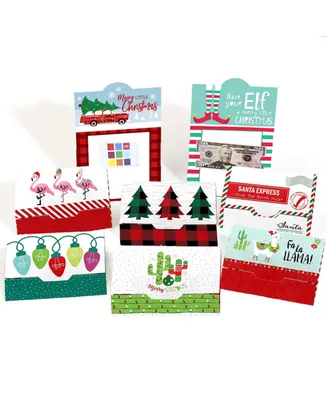 Red & Green Assorted Holiday Cards - Christmas Money & Gift Card Holders - 8 Ct