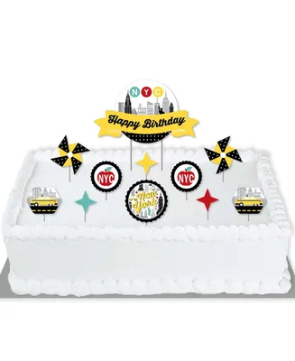 Nyc Cityscape - Birthday Party Cake Decorating Kit - Cake Topper Set - 11 Pieces
