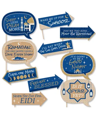 Funny Ramadan - Eid Mubarak Photo Booth Props Kit - 10 Piece