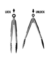 Zulay Kitchen Premium Set of Stainless Steel Tongs 2-Pc.