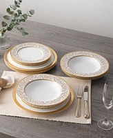 Noritake Summit Gold Set of 4 Dinner Plates, Service For 4