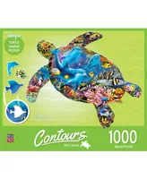 Masterpieces Contours - Turtle Sailing 1000 Piece Shaped Jigsaw Puzzle