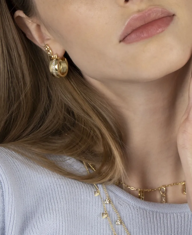 Bonheur Jewelry Livie Crystal Baguette Hoop Earrings