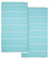 Linum Home Textiles Sea Breeze Pestemal Pack of 2 100% Turkish Cotton Beach Towel