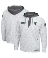 Men's Colosseum Arctic Camo Michigan State Spartans Oht Military-inspired Appreciation Quarter-zip Hoodie