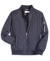 Calvin Klein Men's Quilted Baseball Jacket with Rib-Knit Trim