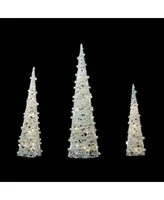 Northlight Northlight 39.25" Led Lighted Cone Tree Christmas Decoration, Set of 3