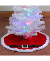 Northlight Traditional Santa Claus Belt Buckle Mini Christmas Tree Skirt, 20"