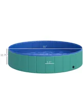 PawHut Dog Bathing Tub 12" x 47"/55"/63" Pvc Foldable Pet Swimming Pool