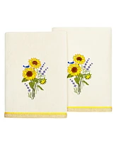 Linum Home Textiles Turkish Cotton Girasol Embellished Bath Towel Set, 2 Piece