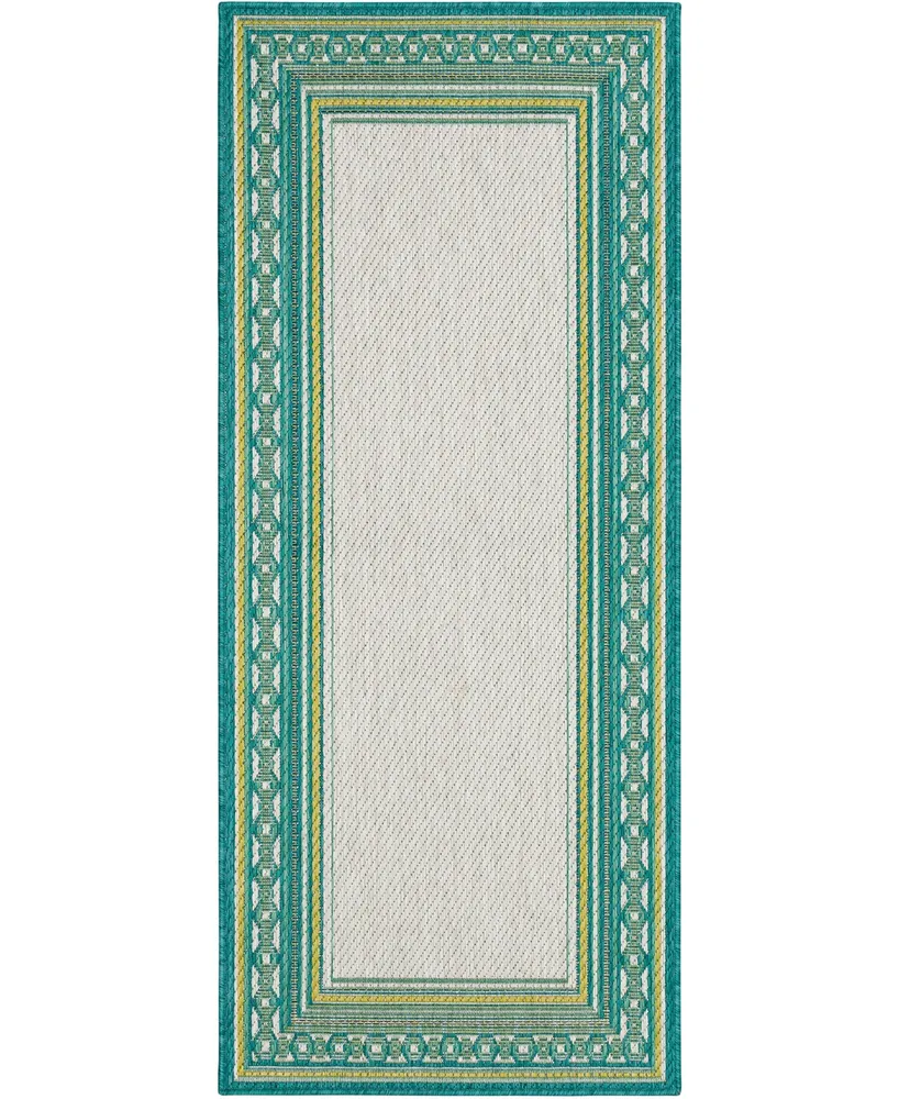 Mohawk Malibu Outdoor Chain Border 2'5" x 6' Area Rug