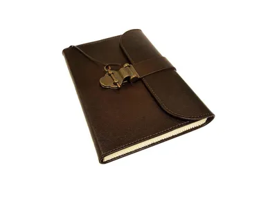 Dark Brown Leather Journal with Flap and Latch Closure by Nouvel Art