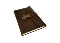 Dark Brown Leather Journal with Flap and Latch Closure by Nouvel Art